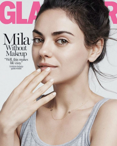 Мила Кунис без макияжа на обложке Glamour